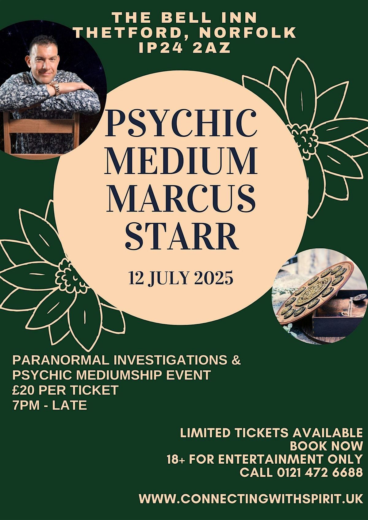 Paranormal & Psychic Event with Celebrity Psychic Marcus Starr