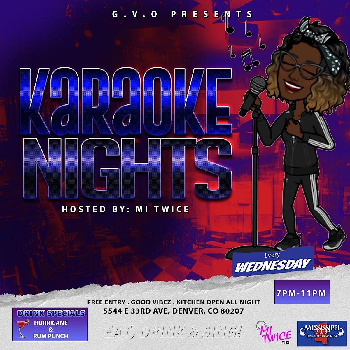 Karaoke Nights, Mississippi Boy Catfish & Ribs, Denver, 14 June 2023
