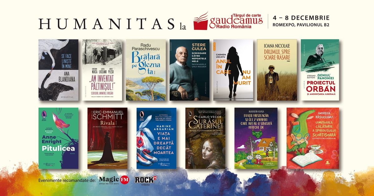  Humanitas, Humanitas Fiction \u0219i Humanitas Junior la T\u00e2rgul de carte Gaudeamus, 4-8 decembrie