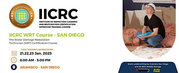 San Diego - IICRC Water Damage Restoration Technician (WRT) Training Course