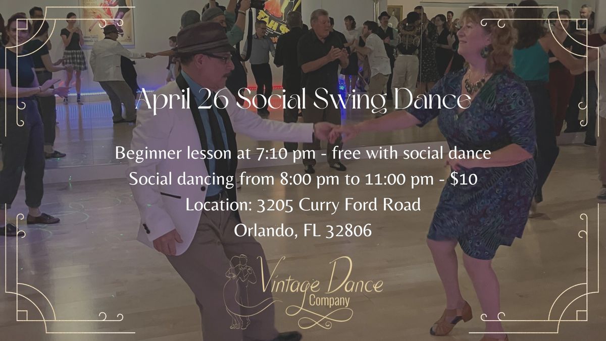 April 26 Social Swing Dance 