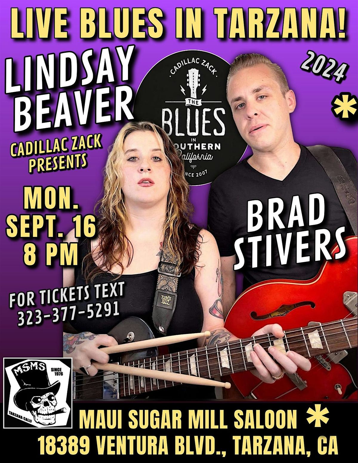 BRAD STIVERS & LINDSAY BEAVER - Texas Blues Greats - in Tarzana!