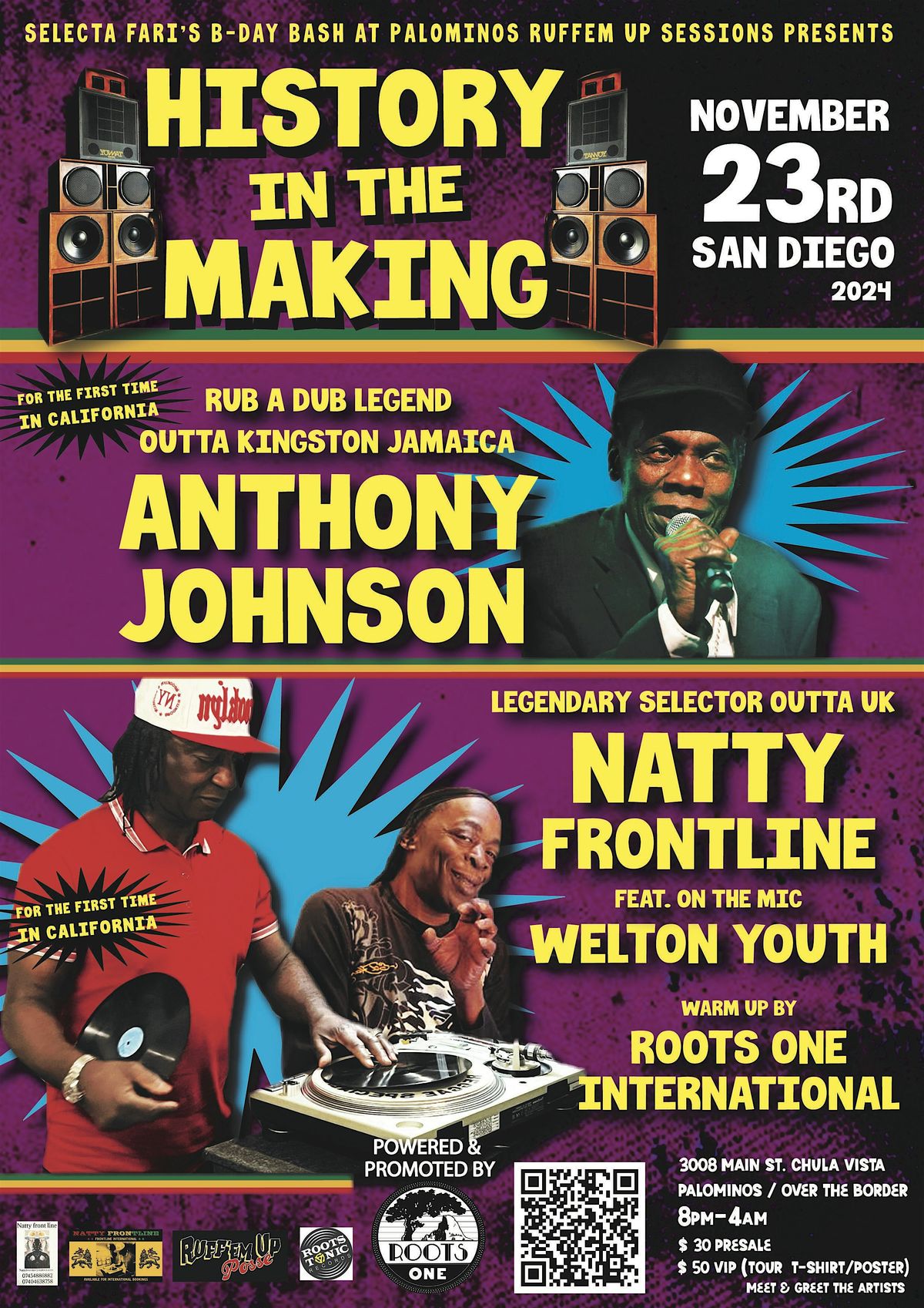 Natty Frontline, Anthony Johnson & Roots One International - San Diego