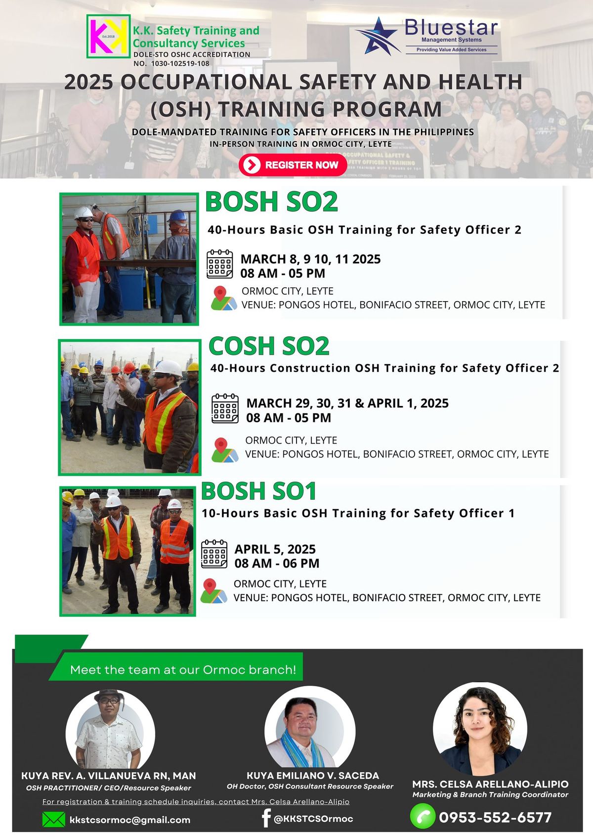  40-HOURS BASIC OCCUPATIONAL SAFETY & HEALTH SAFETY OFFICER 2 (40-HOURS BOSH SO2)