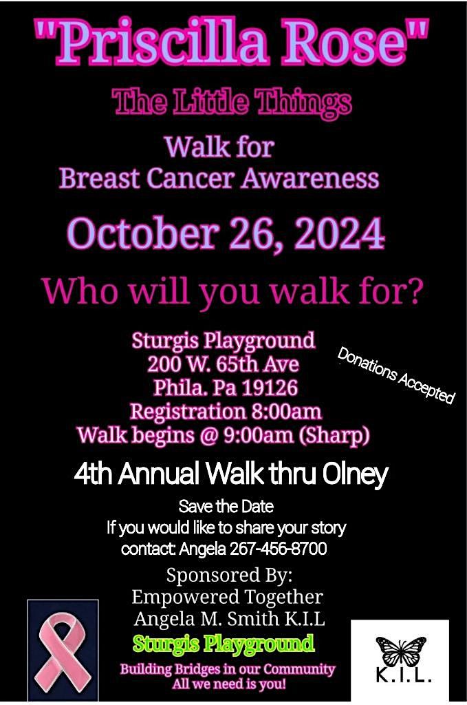 Priscilla Rose 4th Annual Breast Cancer Awareness Walk