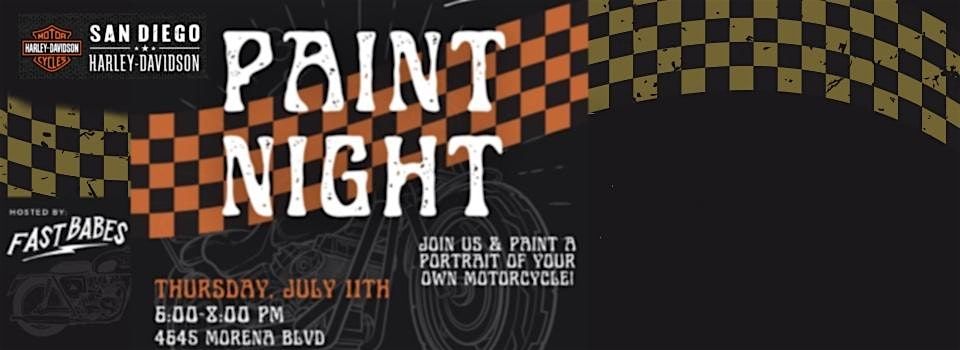 Paint your motorcycle on canvas - Harley Davidson San Diego - Fast Babes