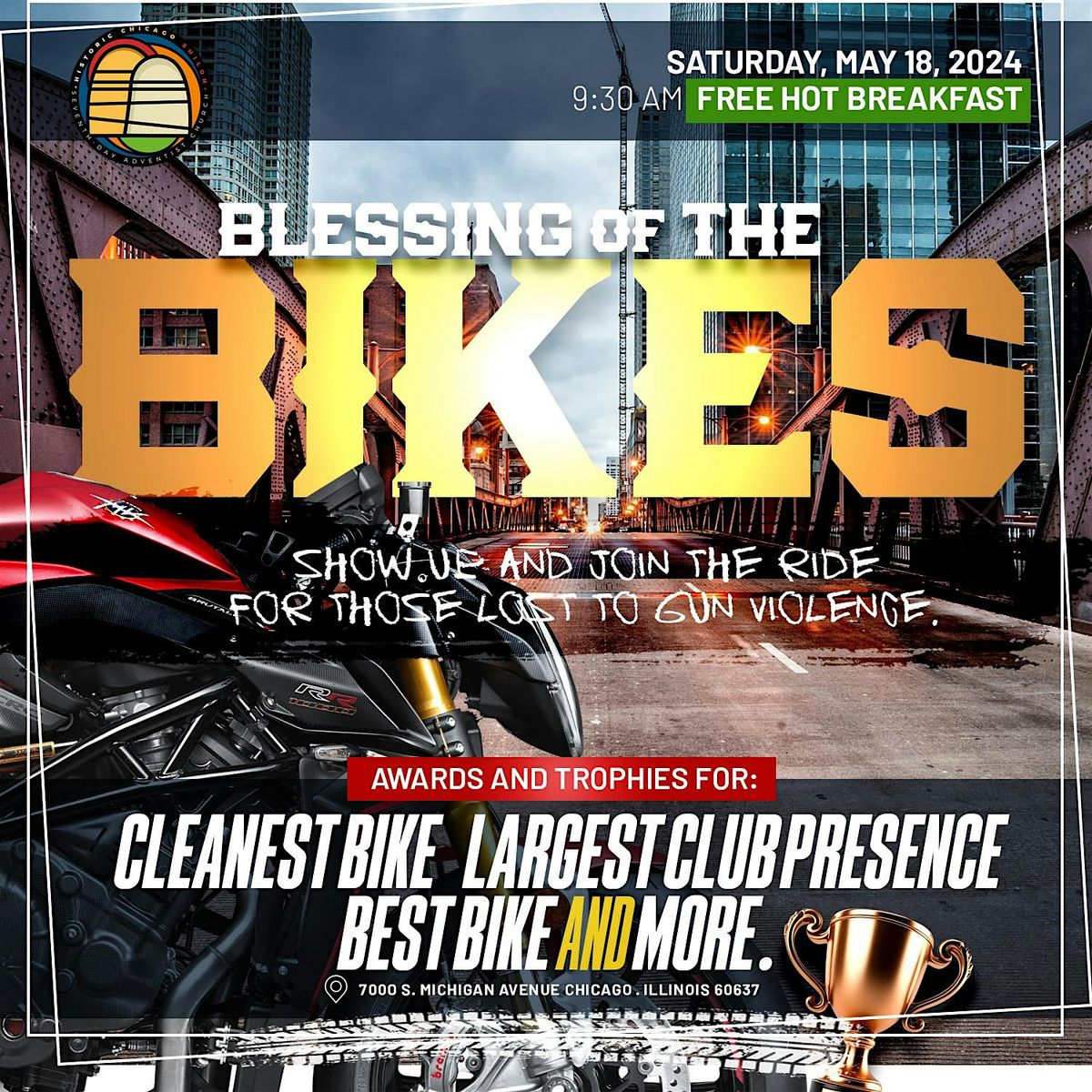 Blessing of the Bikes. Free Breakfast. Ride for those Lost to Gun Violence.