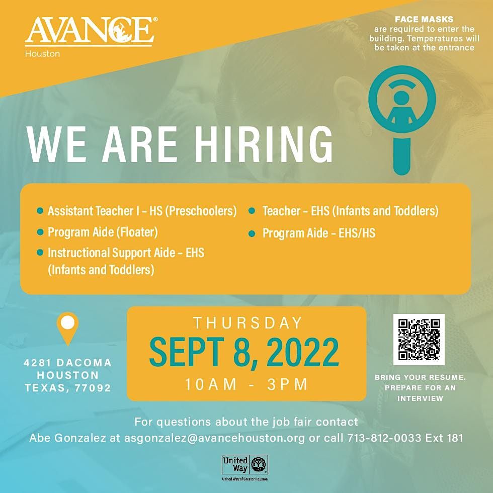 AVANCE HOUSTON WE ARE HIRING JOB FAIR, 4281 St, Houston, 8