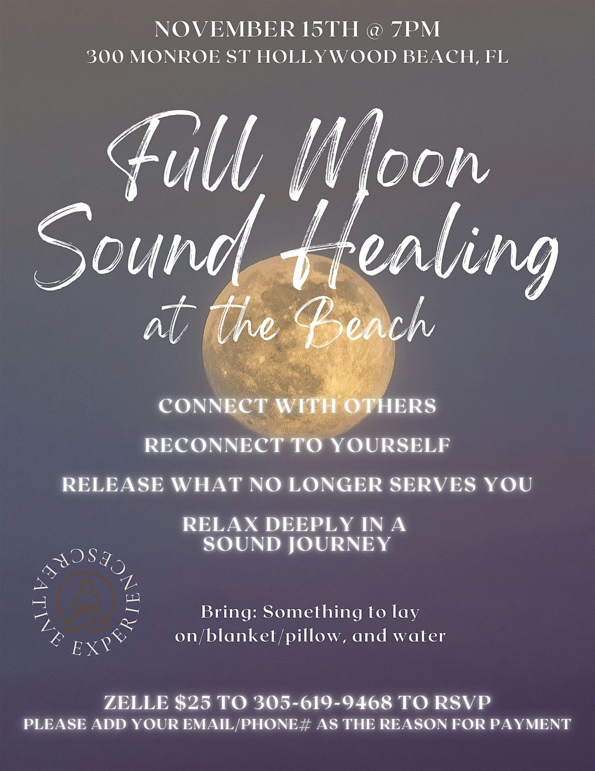 Full Moon Sound Healing at the beach