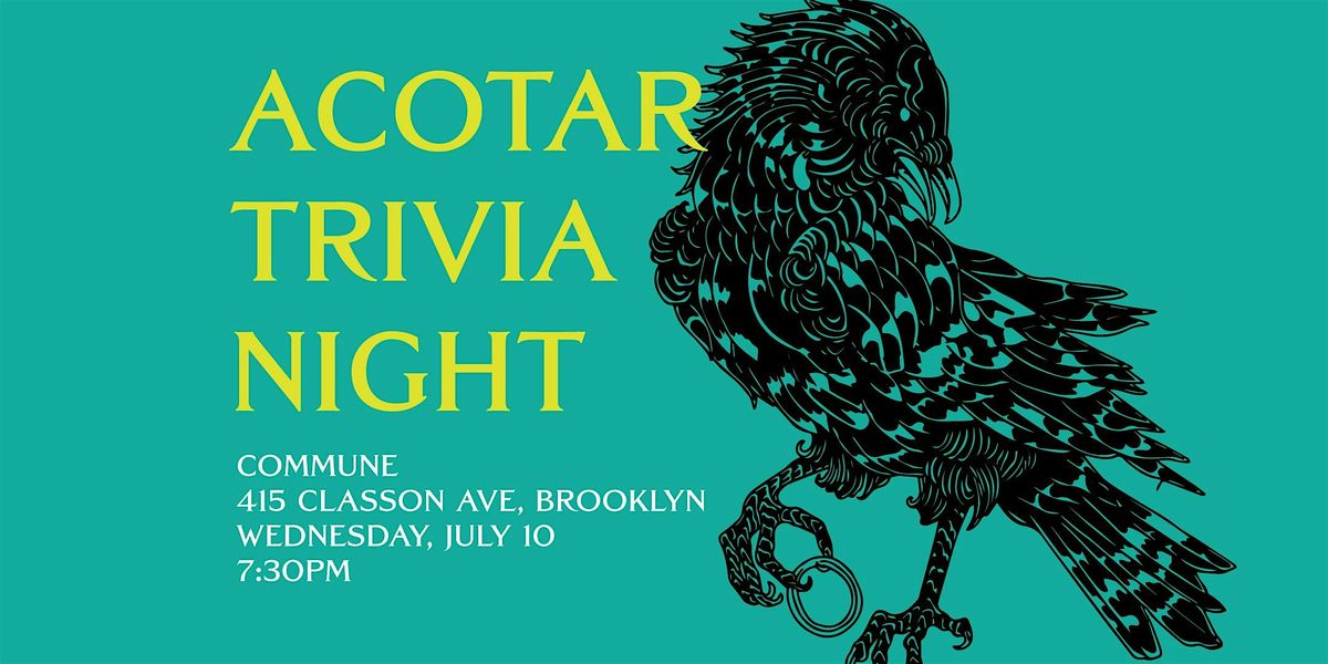 A Court Of Thorns And Roses (ACOTAR) Trivia Night