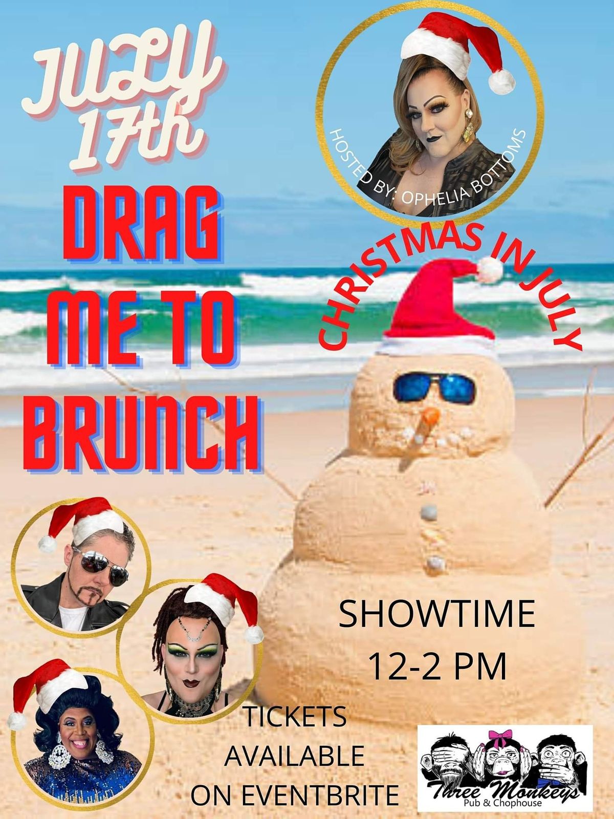 DRAG BRUNCH AT THREE MONKEYS PUB AND CHOPHOUSE