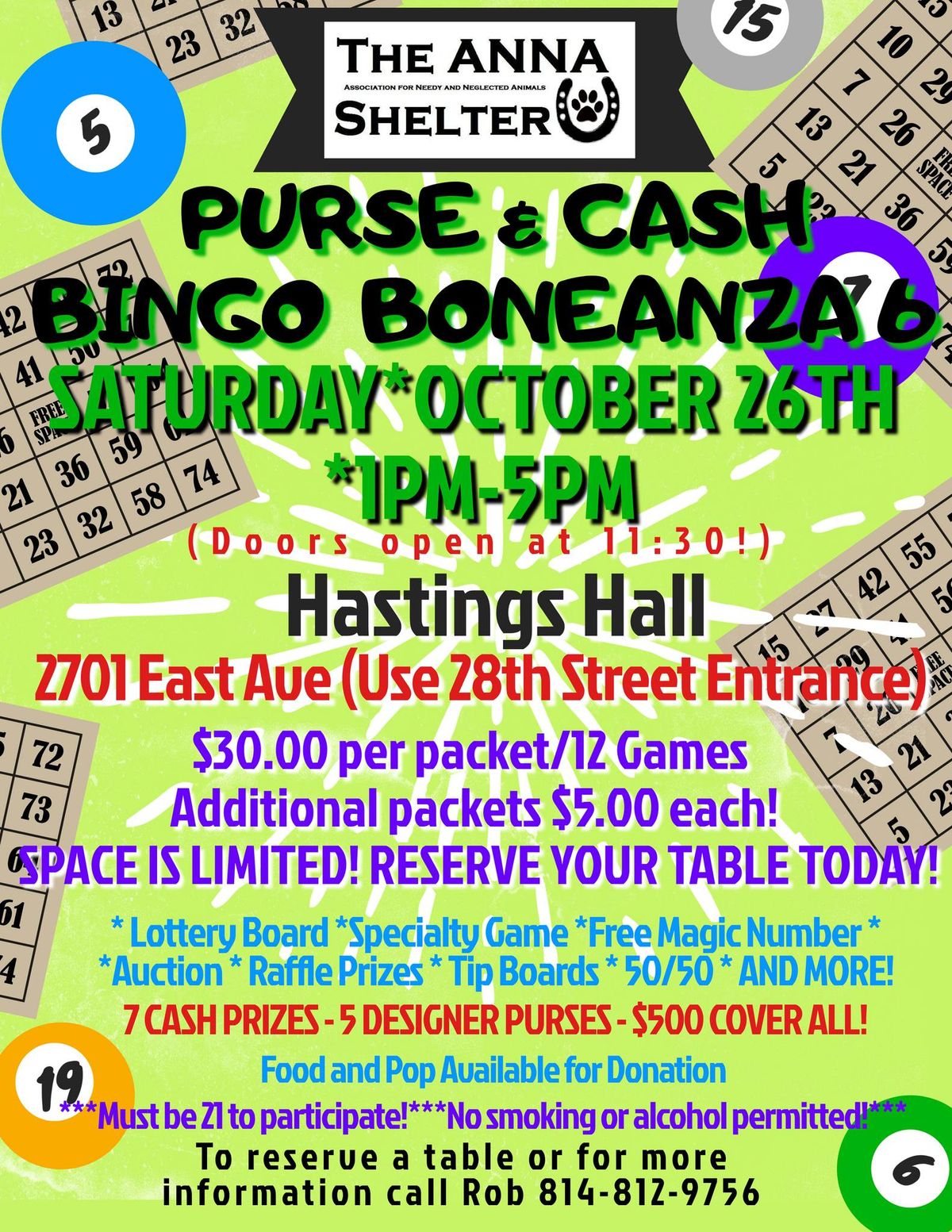 Purse and Cash BINGO BONEanza 6!