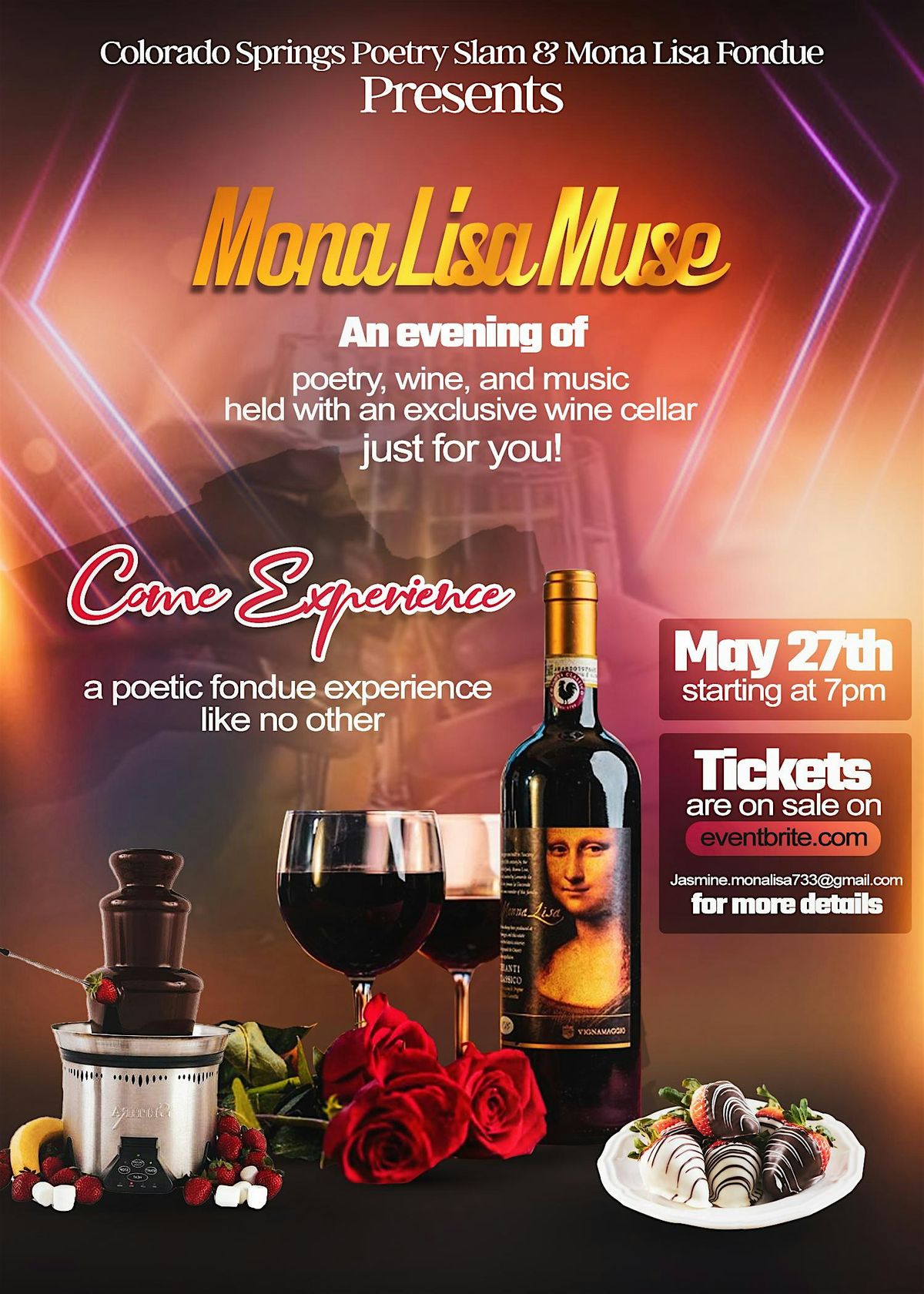 Mona Lisa Muse, a poetry & wine event!