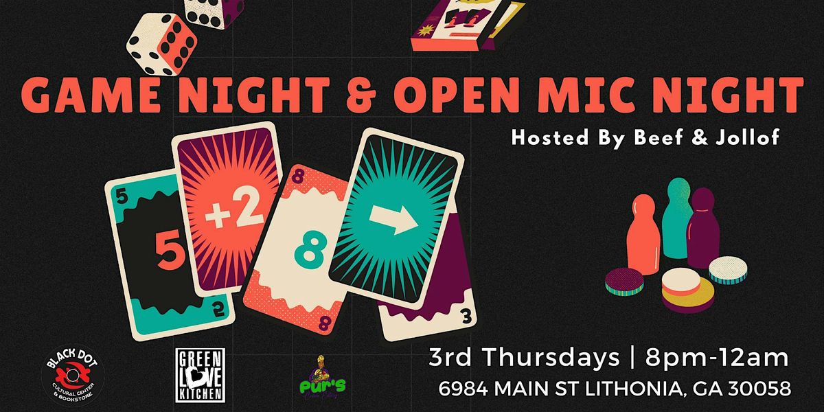 Game Night & Open Mic - Vendors Needed (Free Event)