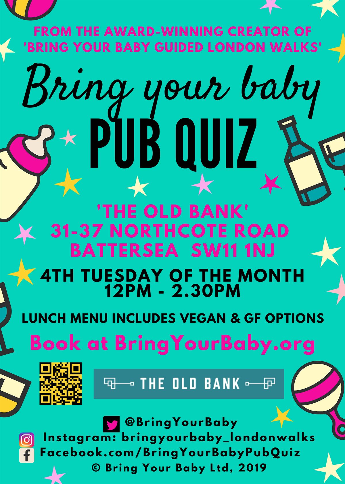 BRING YOUR BABY PUB QUIZ @ The Old Bank, BATTERSEA \/ CLAPHAM (SW11)