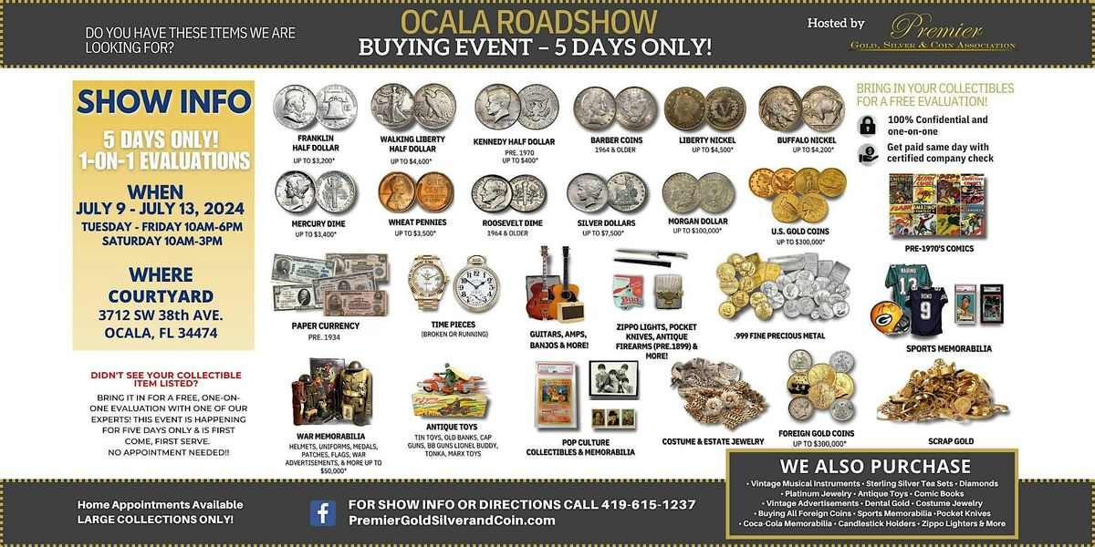 OCALA, FL ROADSHOW: Free 5-Day Only Buying Event!