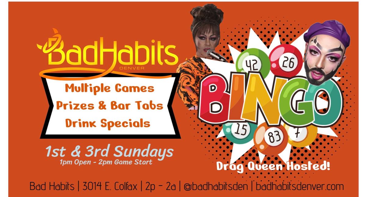 Bad Habits Boozy Bingo - 1st & 3rd Sundays! Open at 1