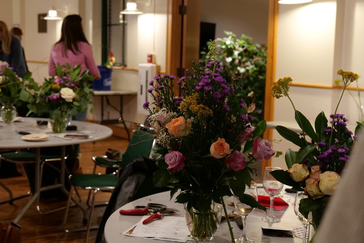 Flower Arranging Workshop and Chocolate+Wine Tasting