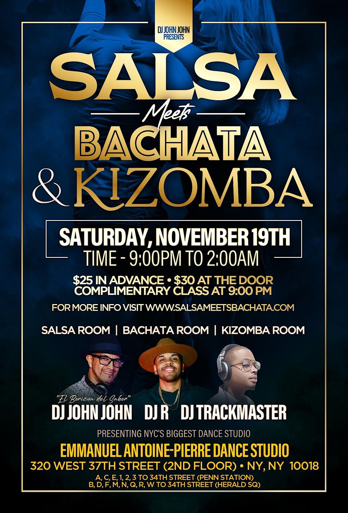 SALSA Meets BACHATA & KIZOMBA at NYC's Biggest Dance Studio