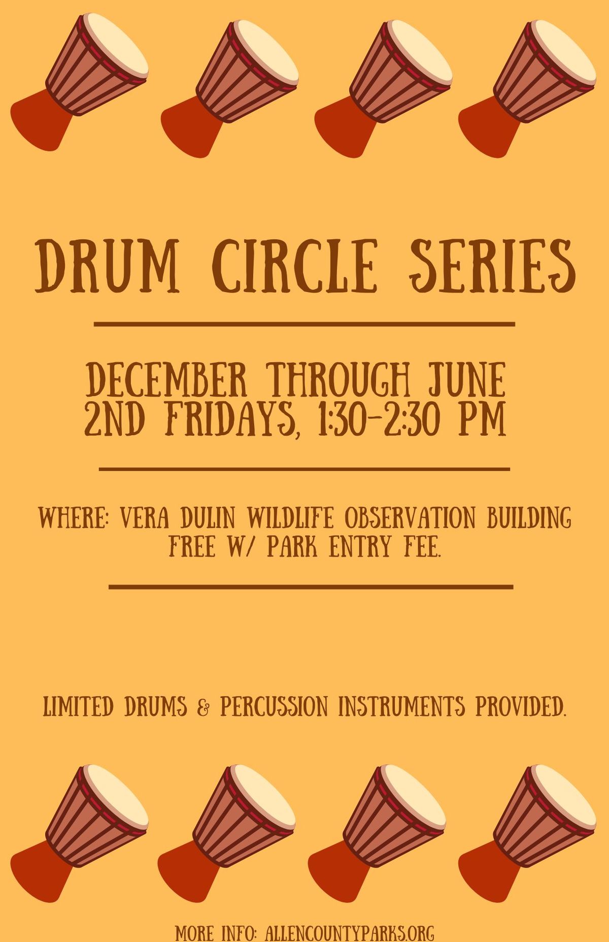 Mid-Day Monthly Drum Circle: 2nd Fridays