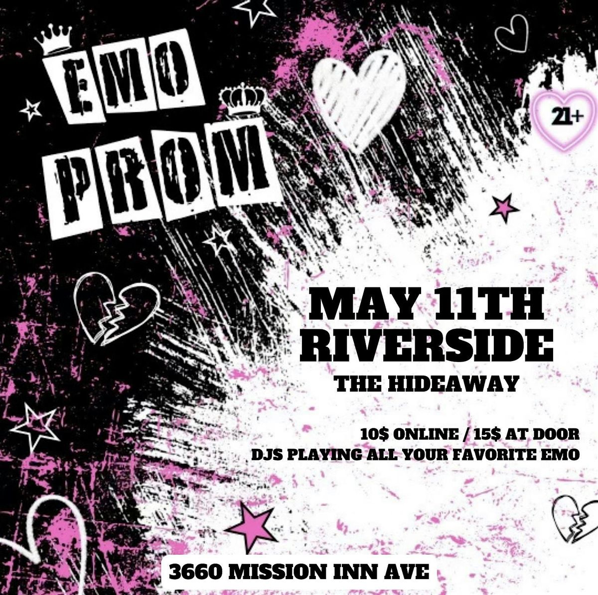 Emo Prom, The Hideaway Cafe & Lounge, Riverside, 11 May to 12 May