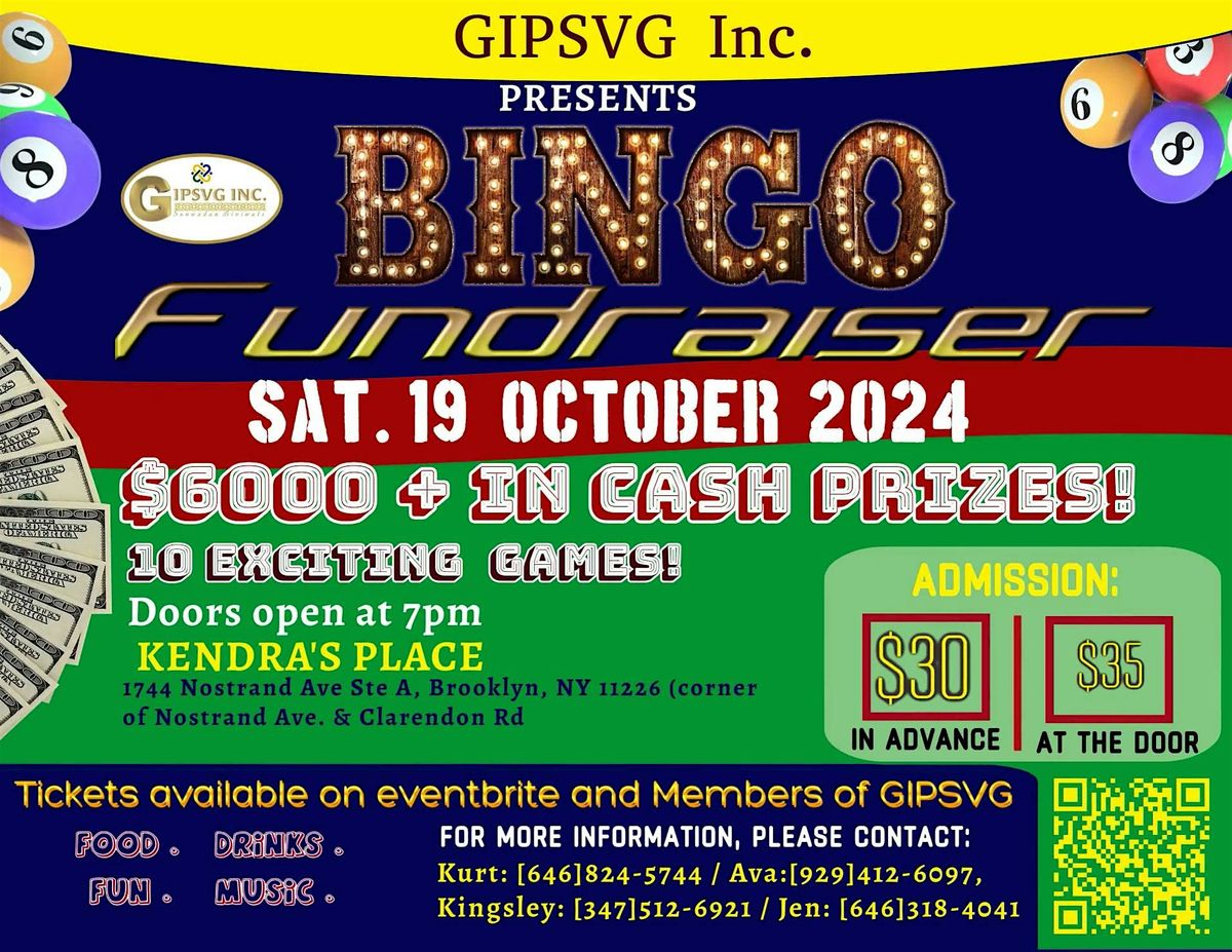 GIPSVG INC ANNUAL FUNDRAISER  BINGO