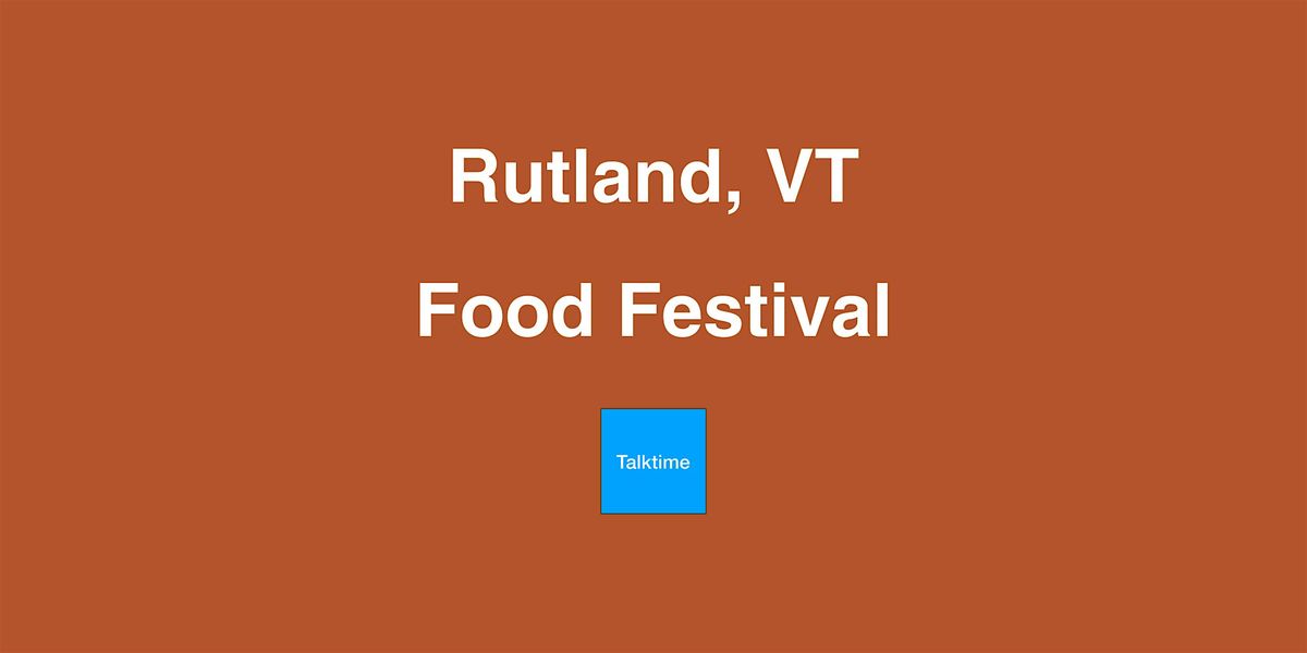 Food Festival - Rutland