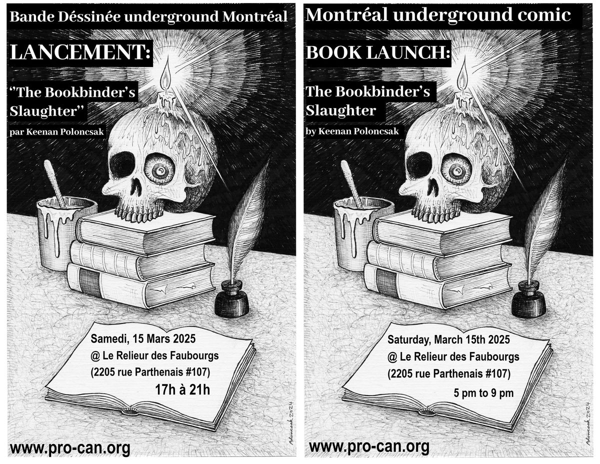 ''The Bookbinder's Slaughter'' (Lancement BD underground Mtl -Underground Mtl Comic Book launch)