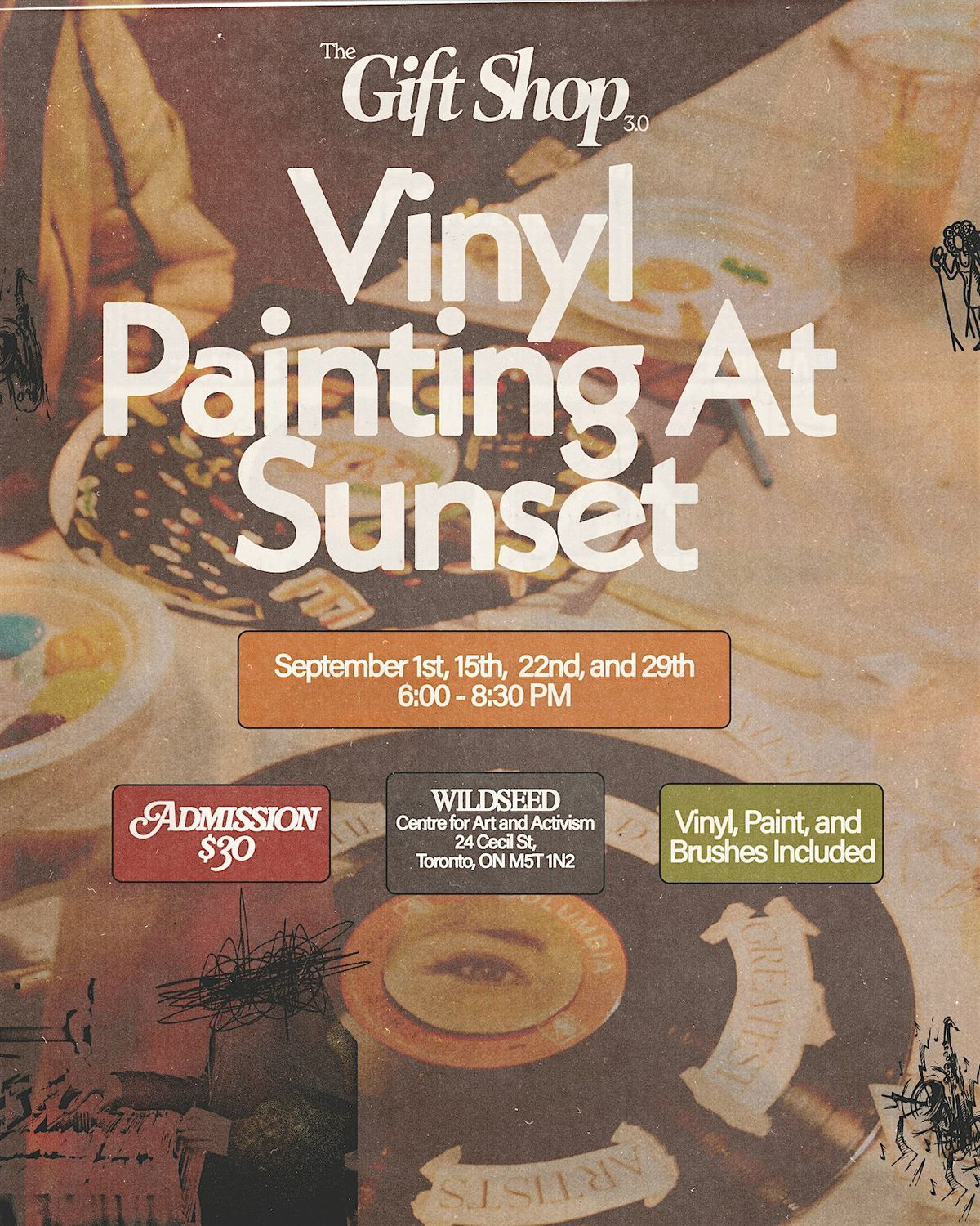 Vinyl Painting at Sunset