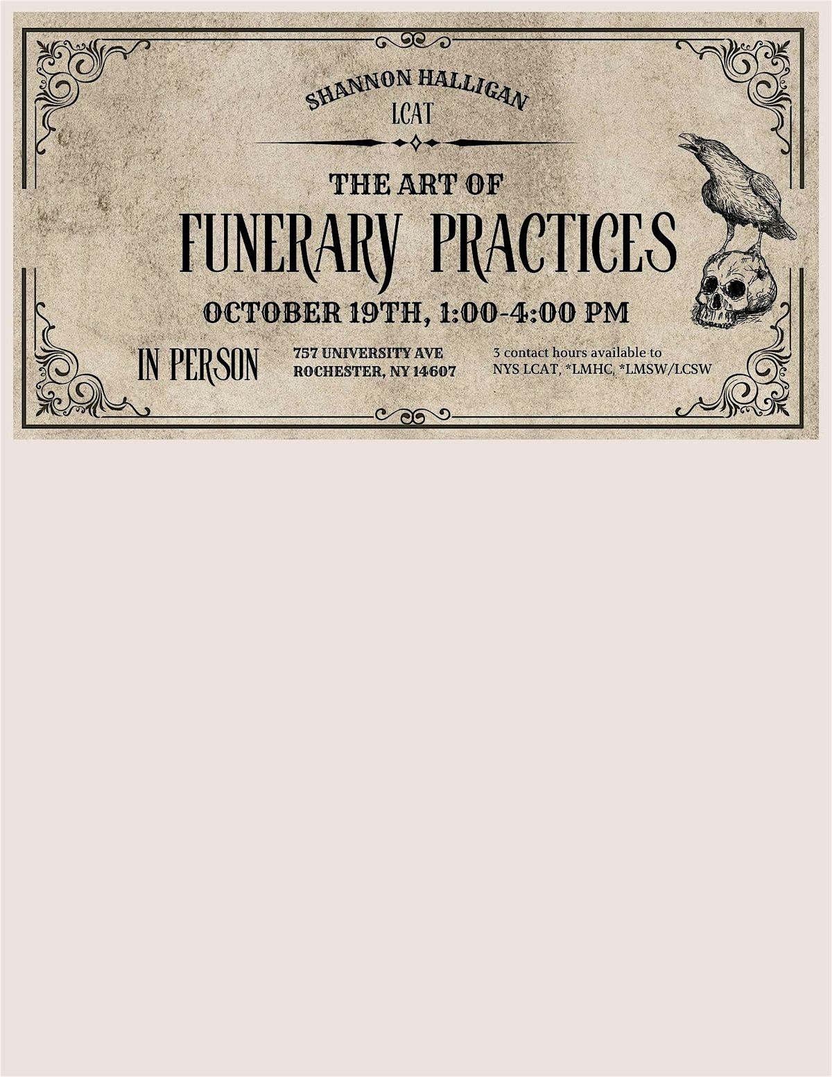 Funerary Practices - IN PERSON