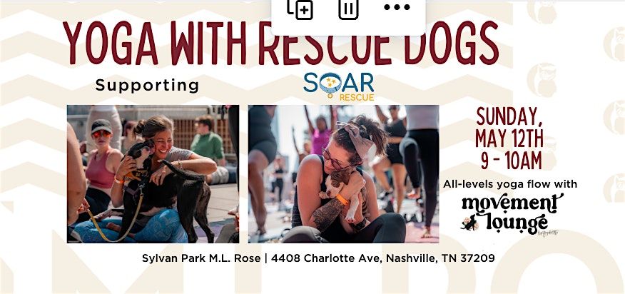 Mother's Day Yoga with Rescue Puppies at M.L. Rose