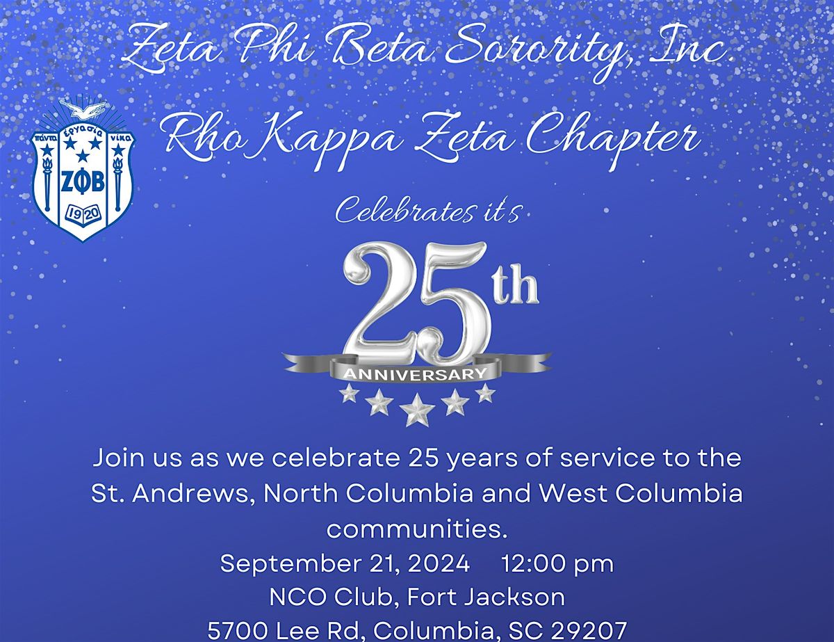 Zeta Phi Beta Sorority, Inc. Rho Kappa Zeta 25 Year Anniversary Luncheon