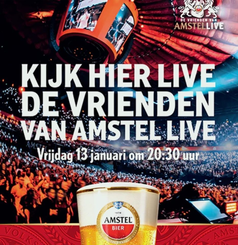 Vrienden van Amstel live, live uitgezonden vanuit jouw stamkroeg!