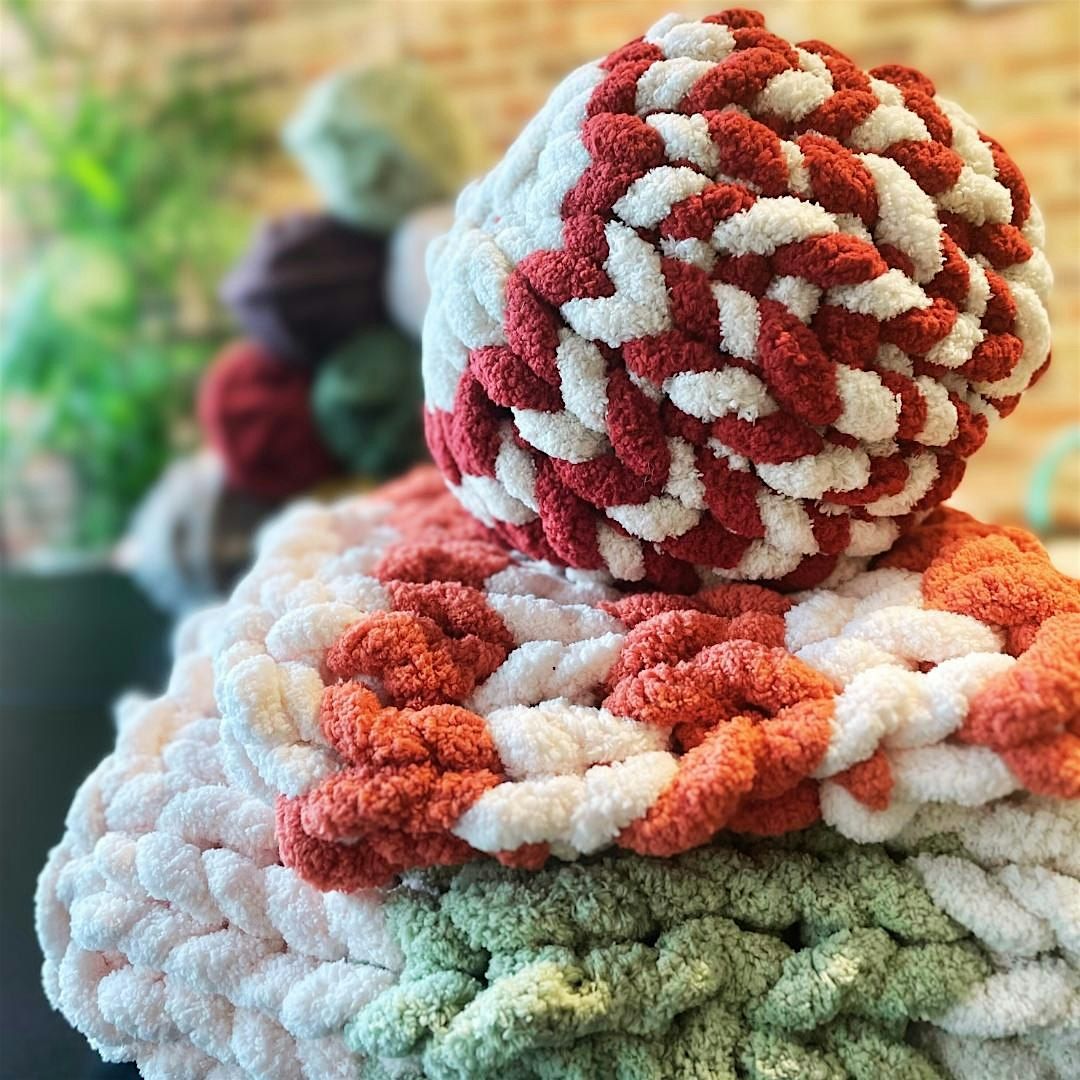 Chunky Hand-Knit Pillow at The Book Cellar