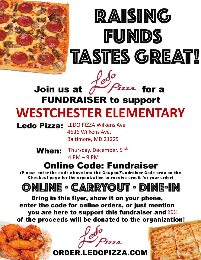 Fundraiser Night @ Ledo Pizza (Wilkens Ave)