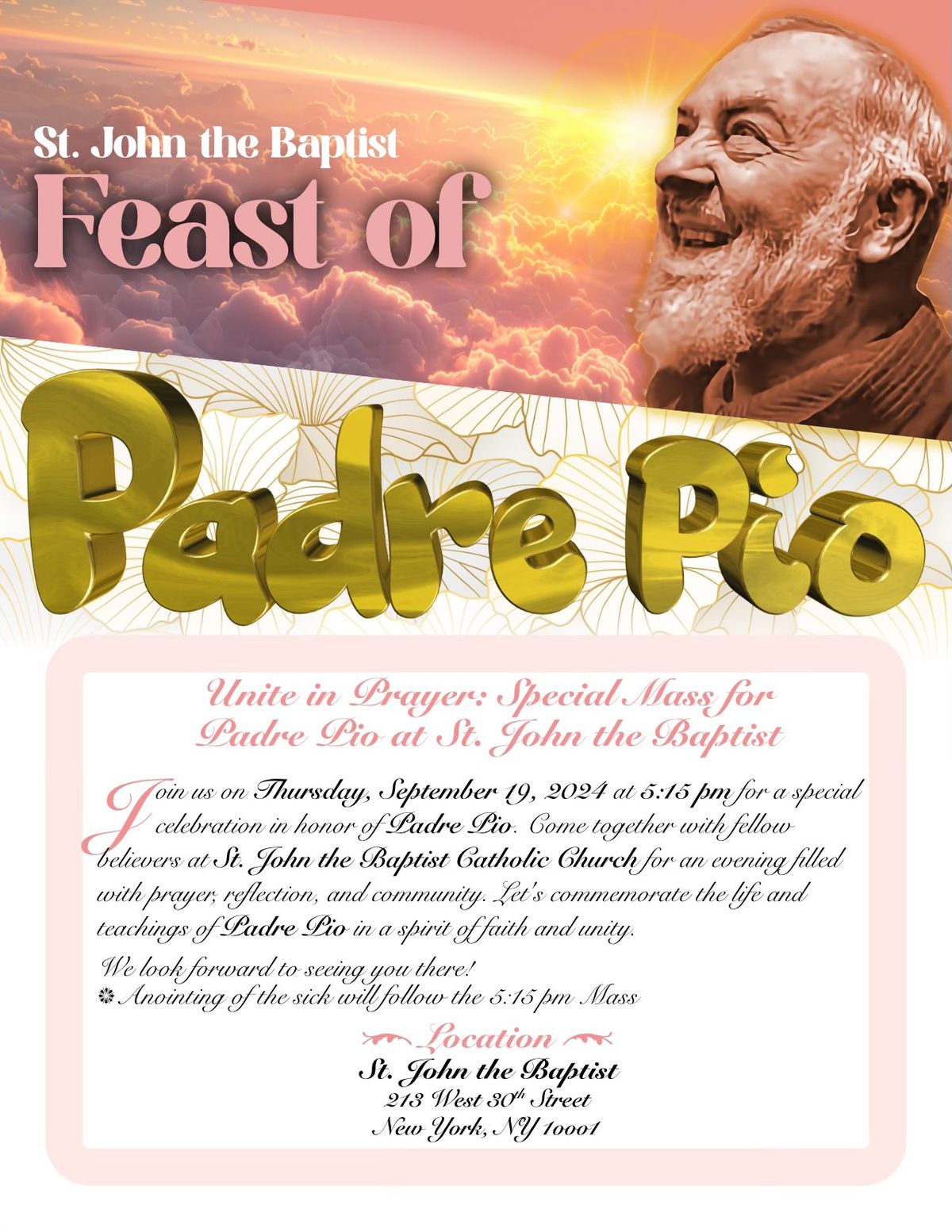 Feast of Padre Pio at St. John the Baptist Catholic Church