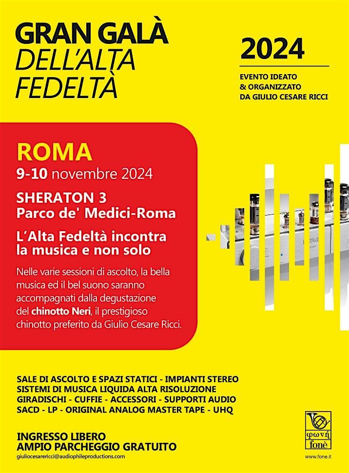 Gran Gal\u00e0 dell'ALTA FEDELTA' di ROMA - Hotel SHERATON 3 - INGRESSO GRATUITO