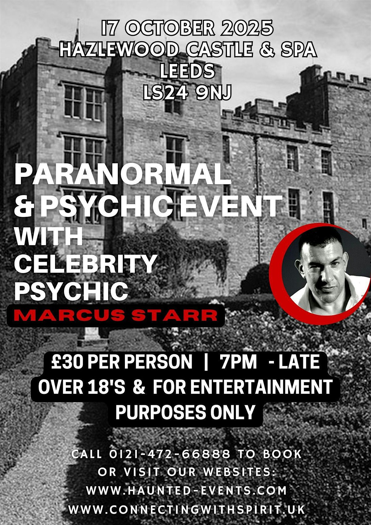 Paranormal & Psychic Event with Celebrity Psychic Marcus Starr @ Hazlewood