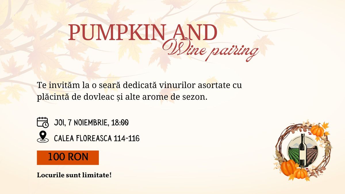 Gustul Toamnei - Pumpkin & Wine Pairing