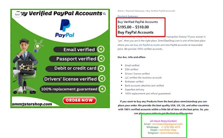 In This Top Best Site Buy Verified PayPal Accounts in 2024