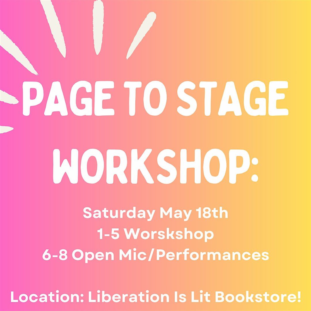 Page To Stage Workshop and Performance