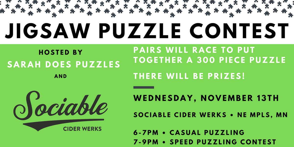 Pairs Jigsaw Puzzle Contest at Sociable Cider - November 2024