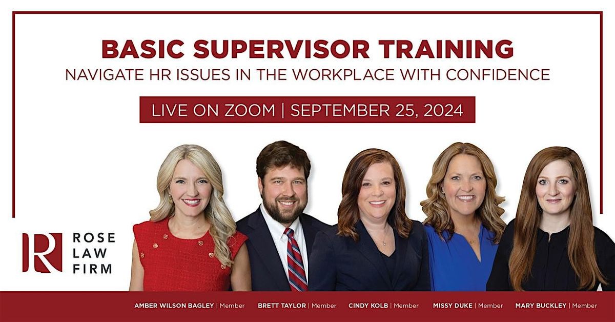 Basic Supervisor Training Webinar