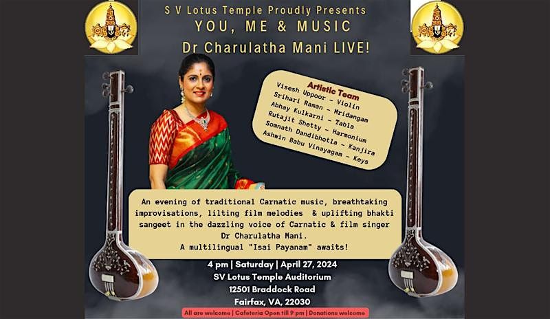 You, Me & Music by Dr. Charulatha Mani Live!