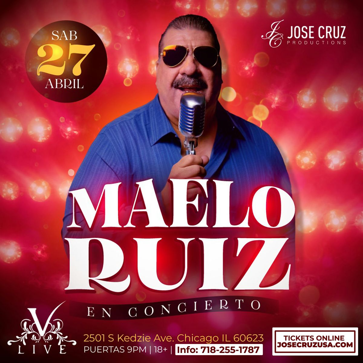 Concierto de Salsa con Maelo Ruiz en Chicago  | Abril 27  2024