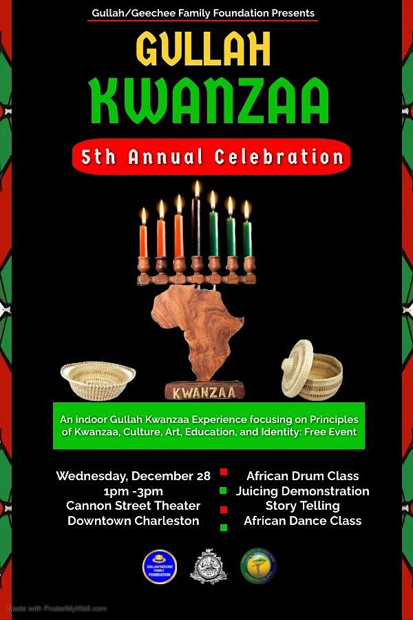 5th Annual Gullah Kwanzaa Celebration, 134 Cannon St, Charleston, 28