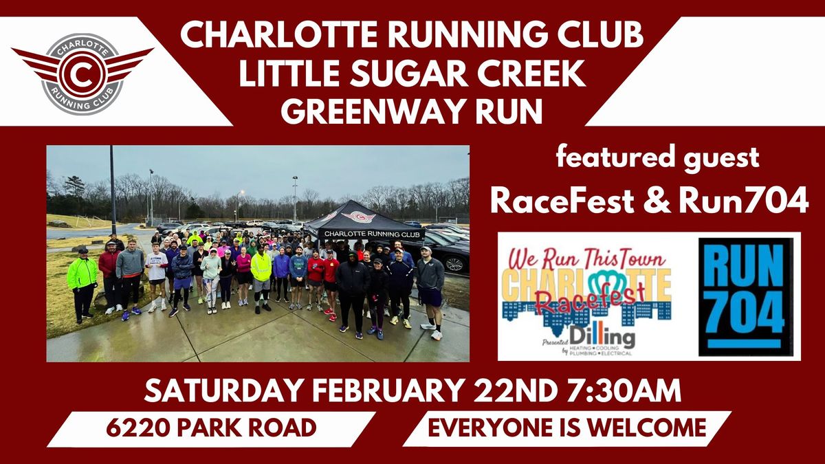 Charlotte Running Club Little Sugar Creek Greenway Run