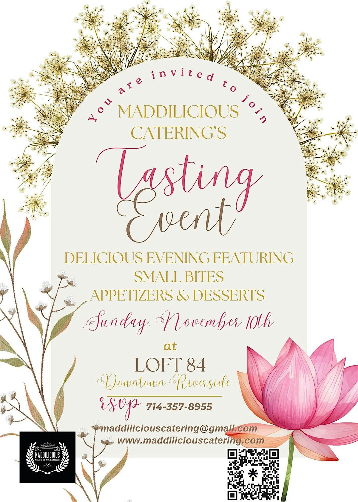 Maddilicious Catering Tasting Event