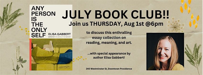 Symposium Books' JULY BOOK CLUB