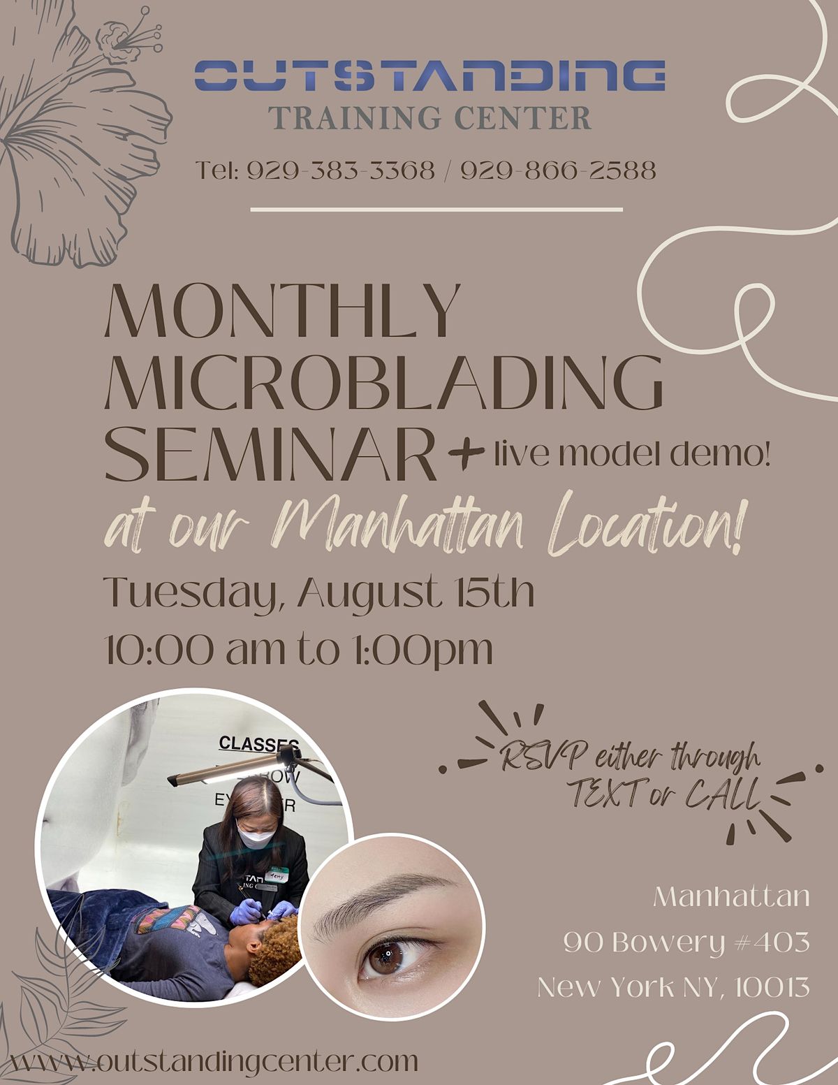 FREE Monthly Microblading Seminar with Live Model Demonstration